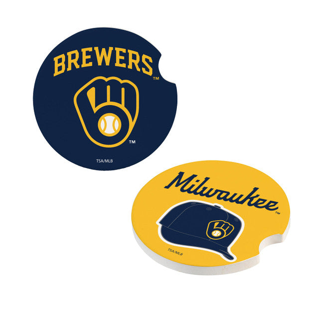 Milwaukee Brewers Car Coaster Set 2 Pack