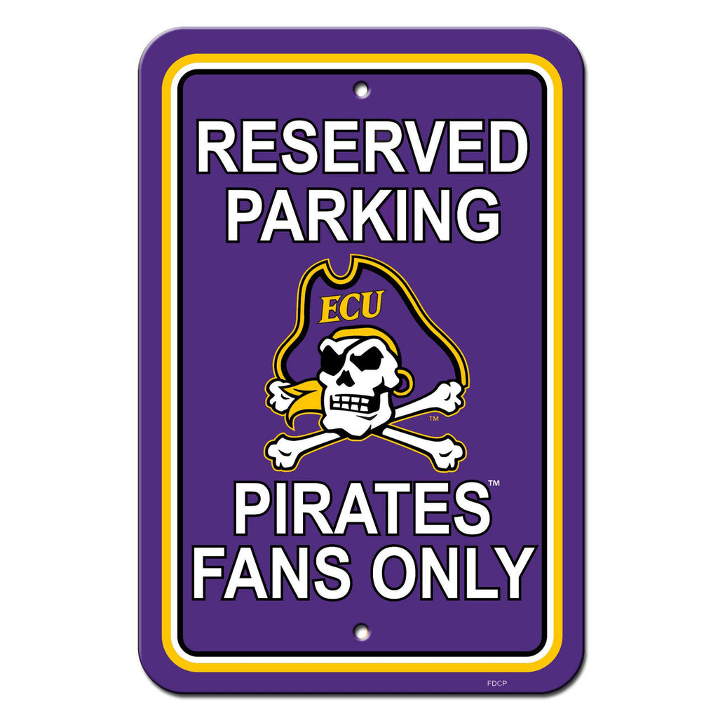 East Carolina Pirates Sign 12x18 Plastic Reserved Parking Style CO