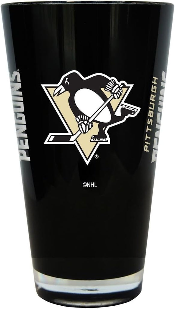 Pittsburgh Penguins Glass 20oz Pint Plastic Insulated
