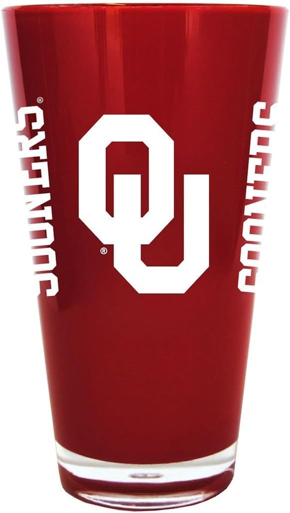 Oklahoma Sooners Glass 20oz Pint Plastic Insulated CO