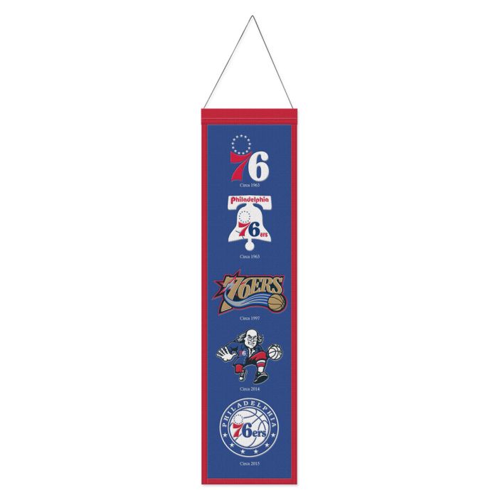 Philadelphia 76ers Banner Wool 8x32 Heritage Evolution Design