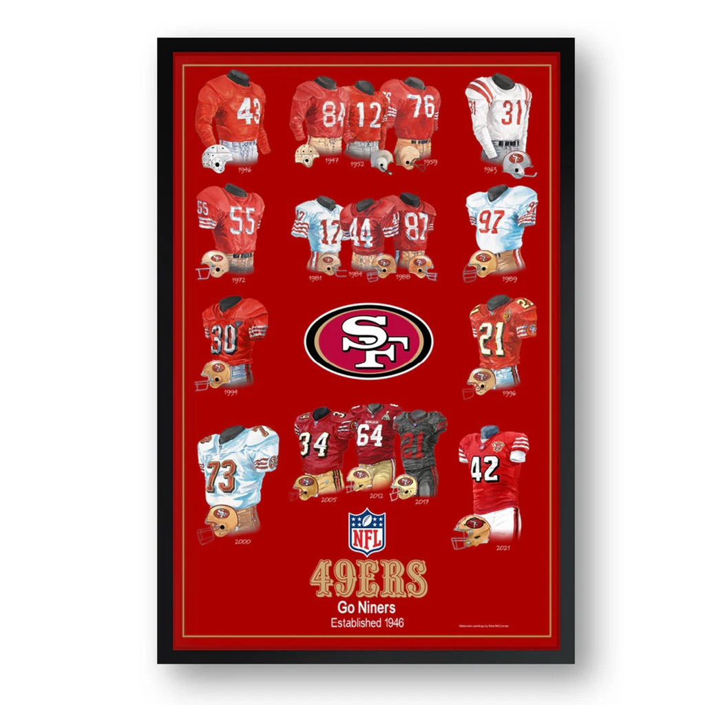 San Francisco 49ers Framed Print 10x13 Uniform Heritage