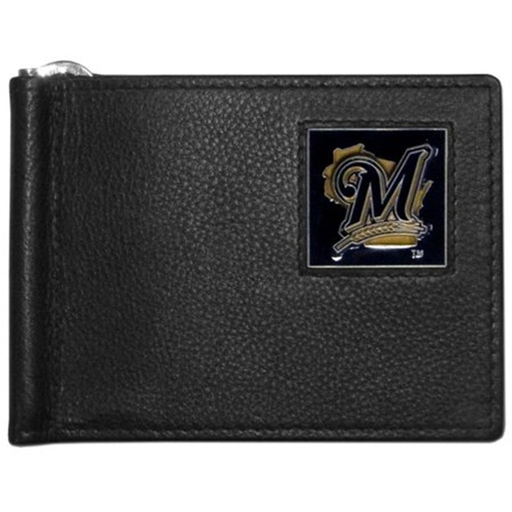 Milwaukee Brewers Wallet Leather Billfold Clip Wallet
