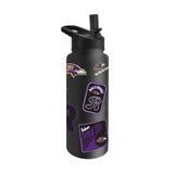 Baltimore Ravens Quencher Bottle 34oz Stainless Steel Dreamweave