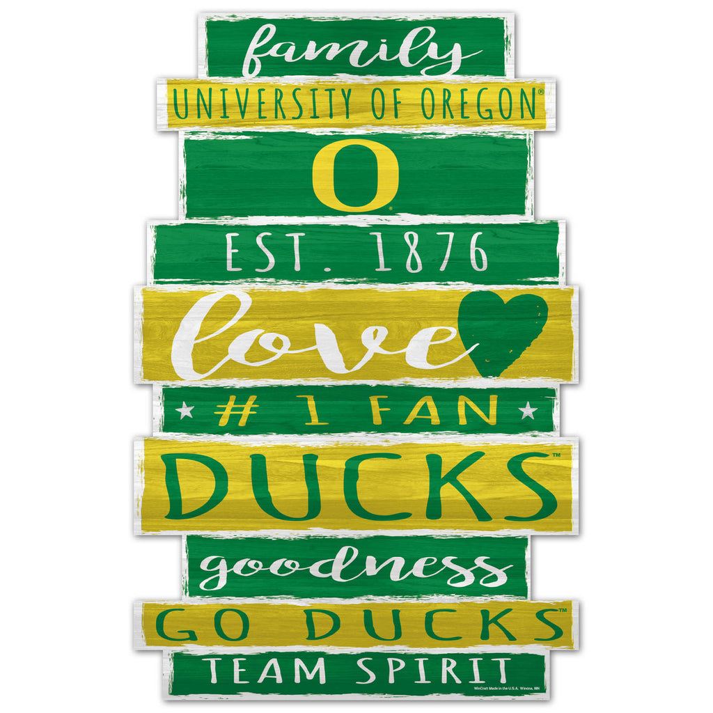 Oregon Ducks Sign 11x17 Wood Family Word