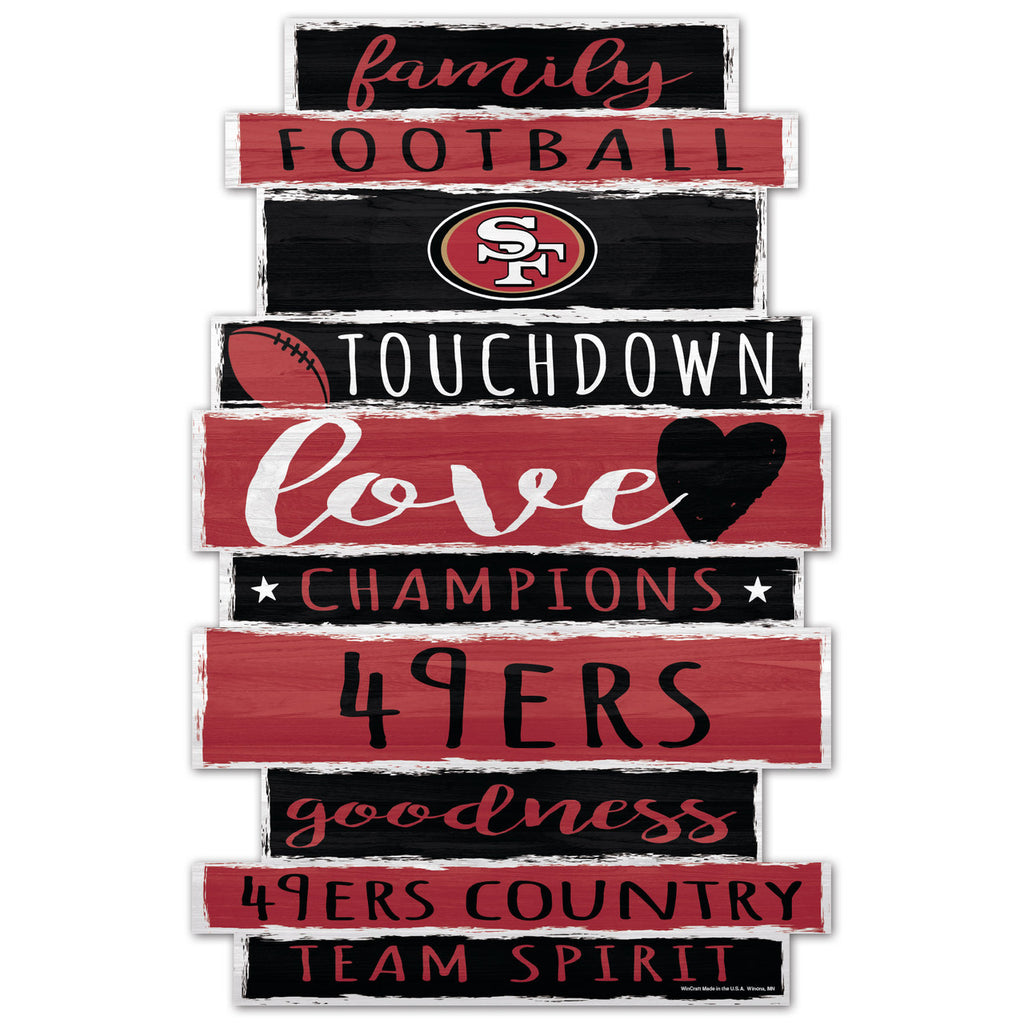 San Francisco 49ers Sign 11x17 Wood Family Word