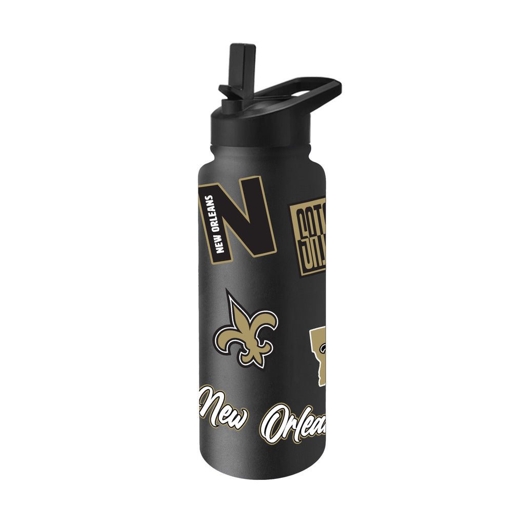 New Orleans Saints Quencher Bottle 34oz Stainless Steel Dreamweave