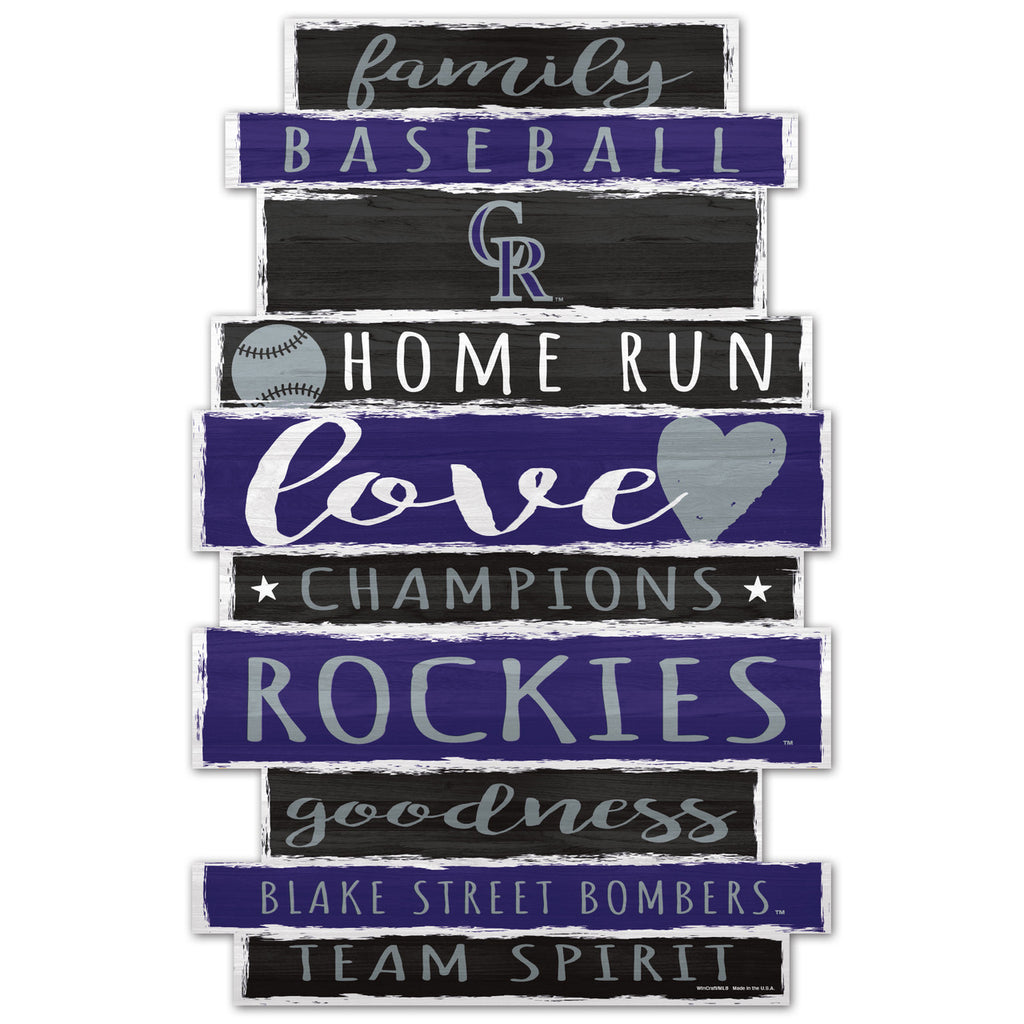 Colorado Rockies Sign 11x17 Wood Family Word