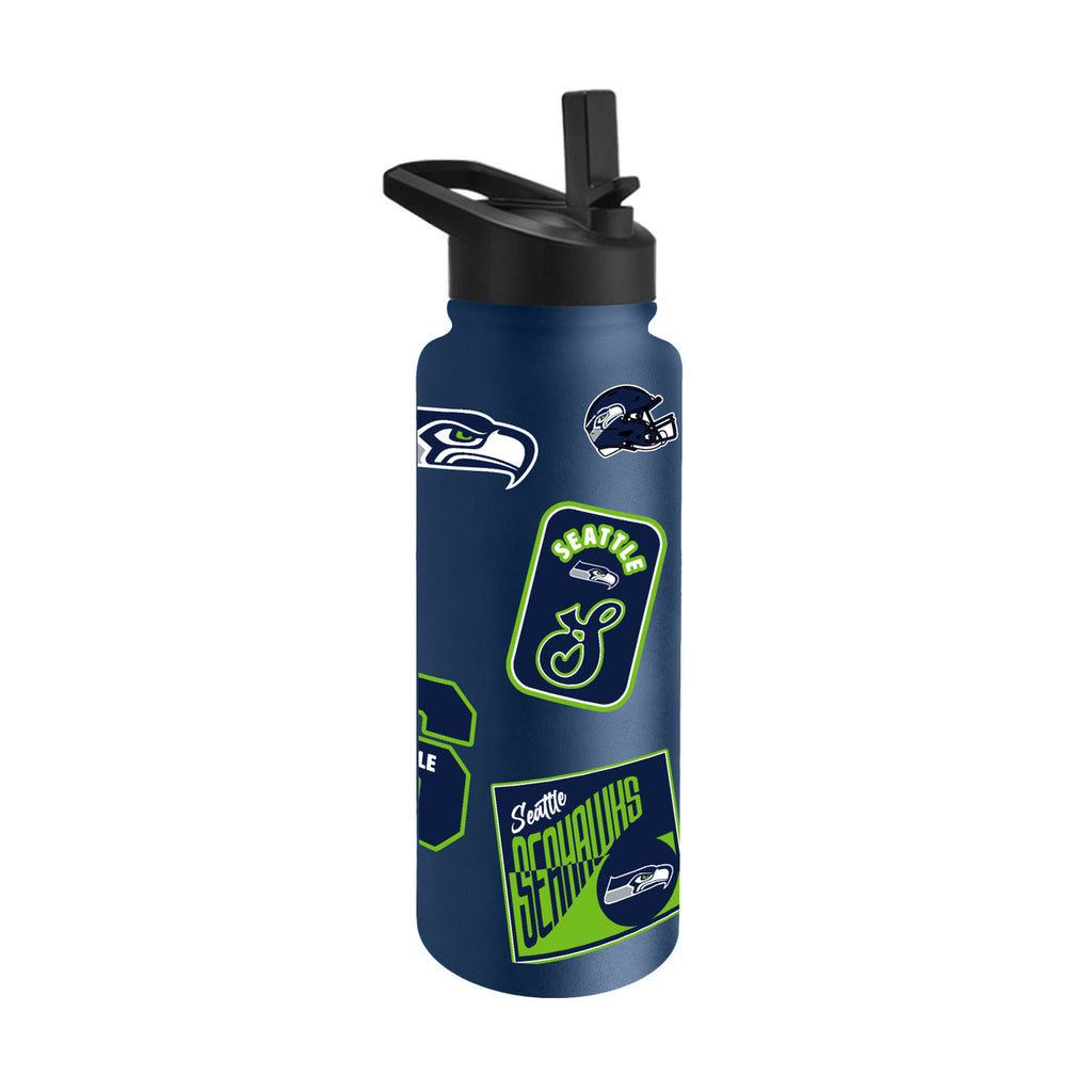 Seattle Seahawks Quencher Bottle 34oz Stainless Steel Dreamweave