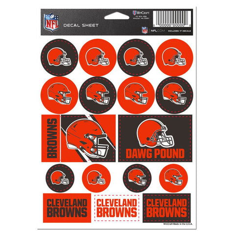 Cleveland Browns Decal Sheet 5x7 Vinyl