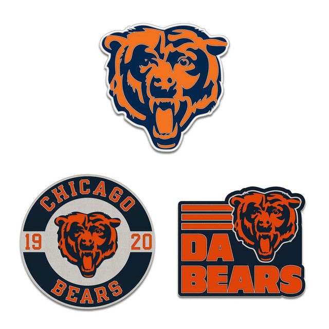 Chicago Bears Enamel Pin Set 3 Piece