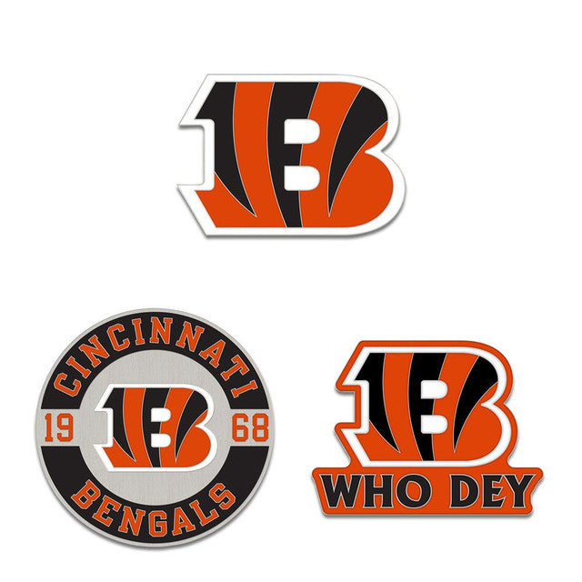 Cincinnati Bengals Enamel Pin Set 3 Piece
