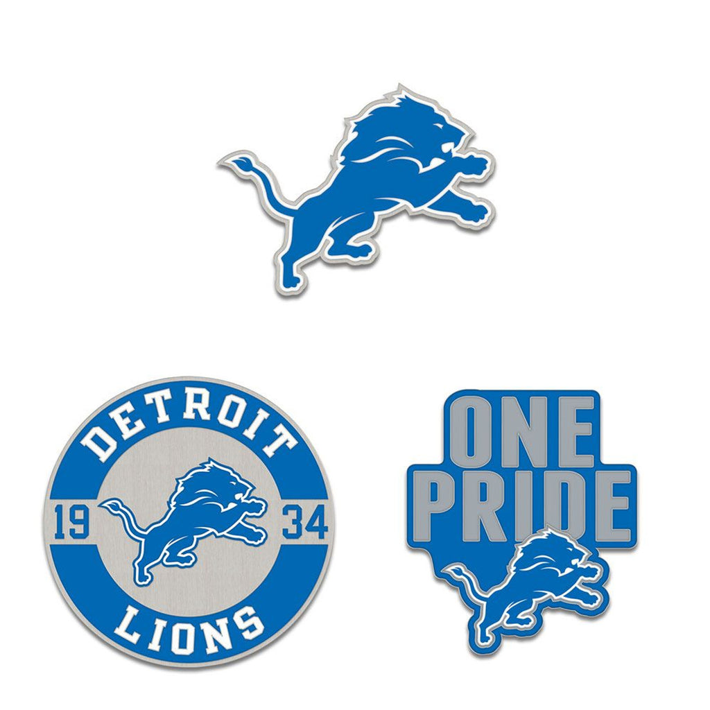 Detroit Lions Enamel Pin Set 3 Piece