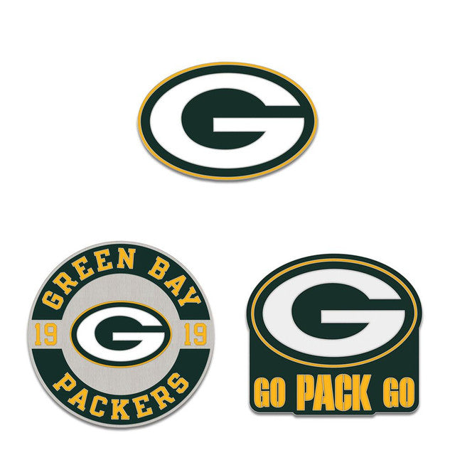 Green Bay Packers Enamel Pin Set 3 Piece