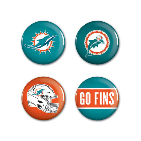 Miami Dolphins Buttons 4 Pack