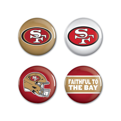 San Francisco 49ers Buttons 4 Pack
