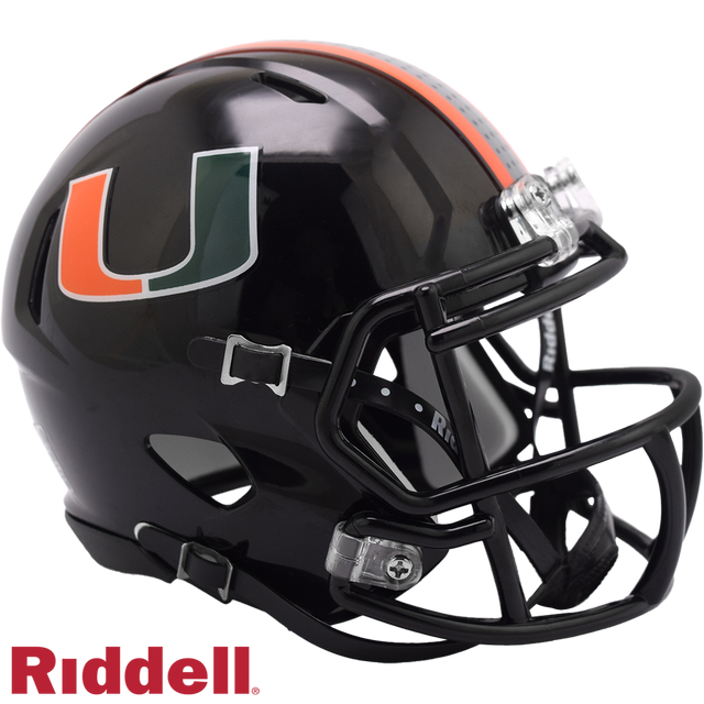 Miami Hurricanes Helmet Riddell Replica Mini Speed Style Black
