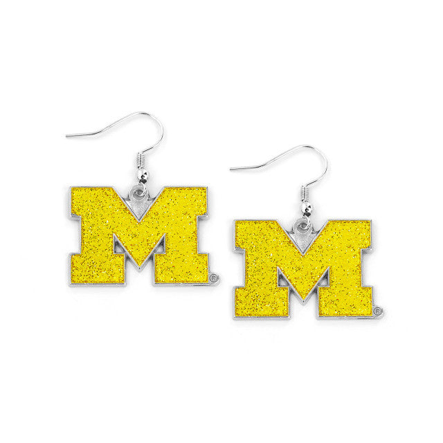 Michagan Wolverines Earrings Glitter Dazzle