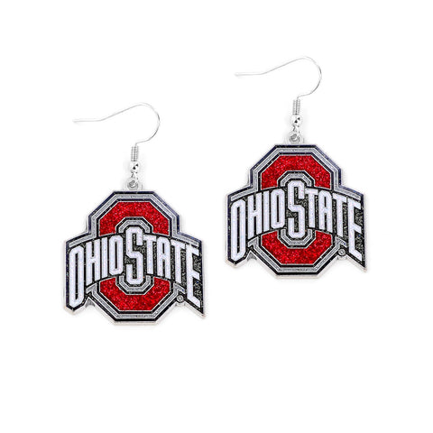 Ohio State Buckeyes Earrings Glitter Dazzle