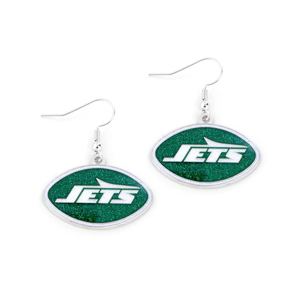New York Jets Earrings Glitter Dazzle
