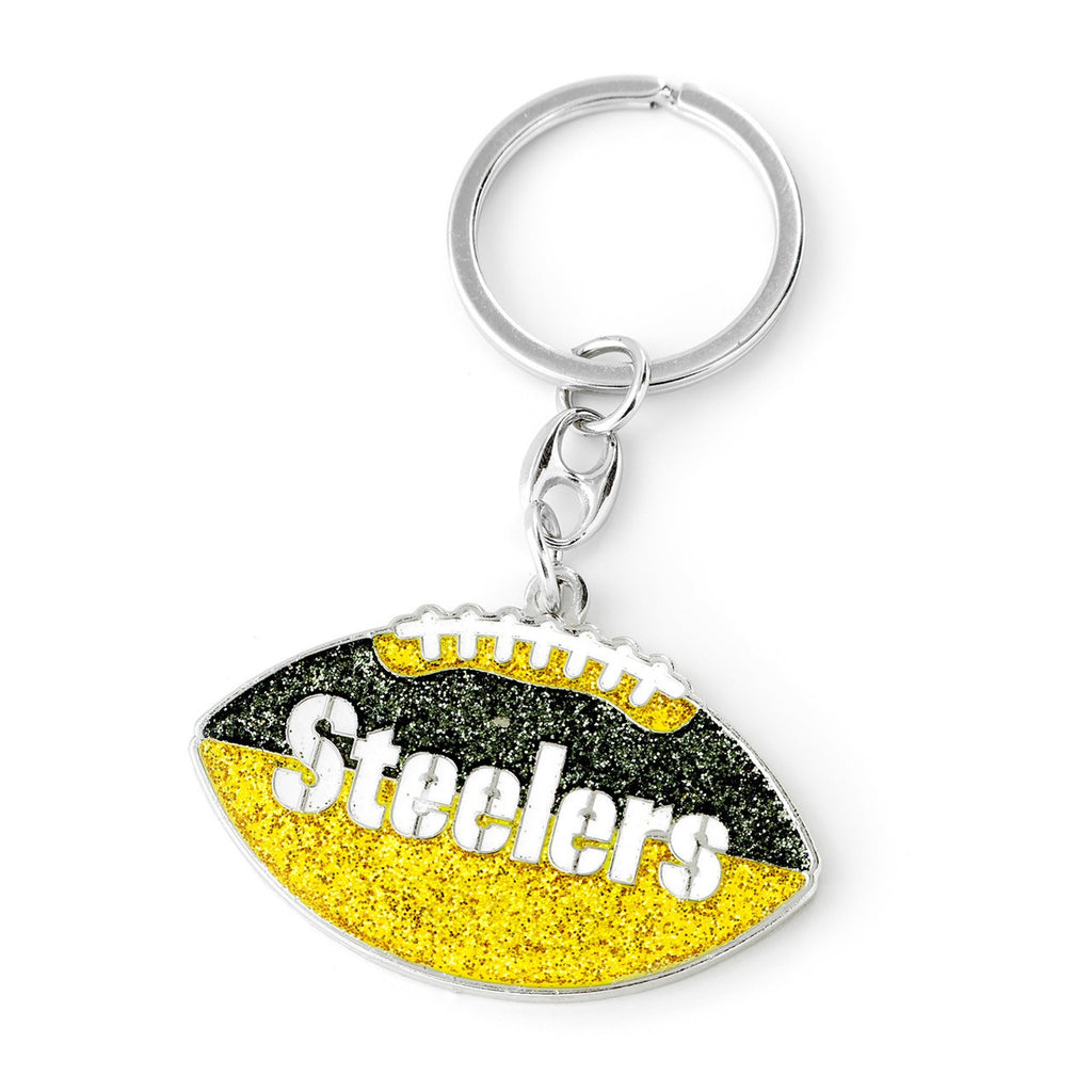 Pittsburgh Steelers Keychain Football Glitter