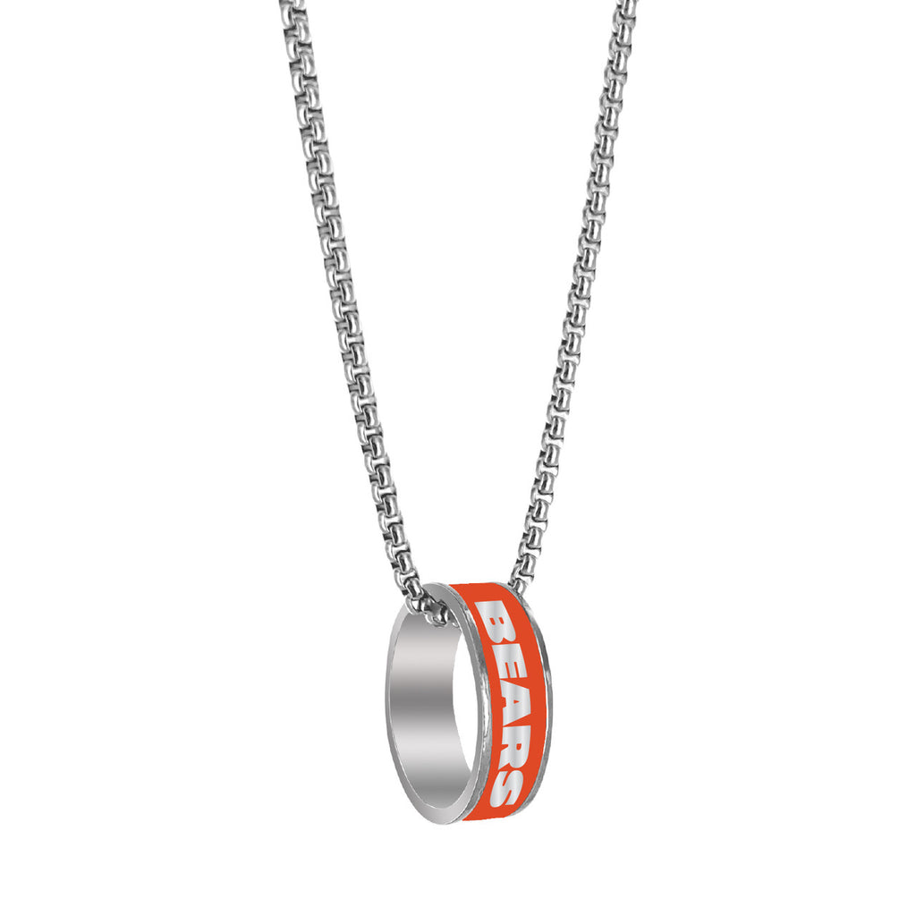 Chicago Bears Necklace Fashion Ring Pendant Silver