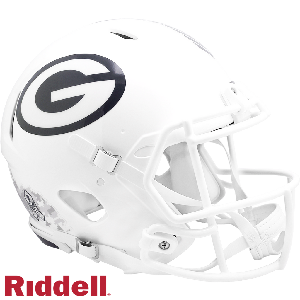Green Bay Packers Helmet Riddell Authentic Full Size Speed Style Salute To Service 2024
