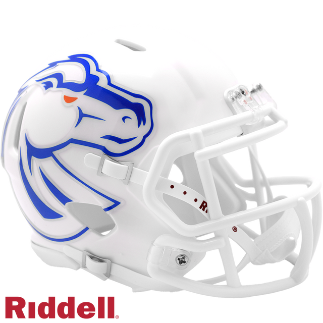 Boise State Broncos Helmet Riddell Replica Mini Speed Style White 2024