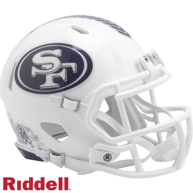 San Francisco 49ers Helmet Riddell Replica Mini Speed Style Salute To Service 2024