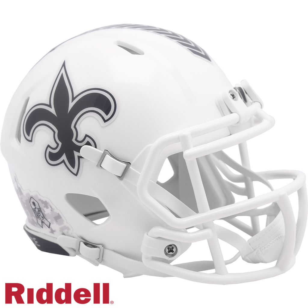 New Orleans Saints Helmet Riddell Replica Mini Speed Style Salute To Service 2024
