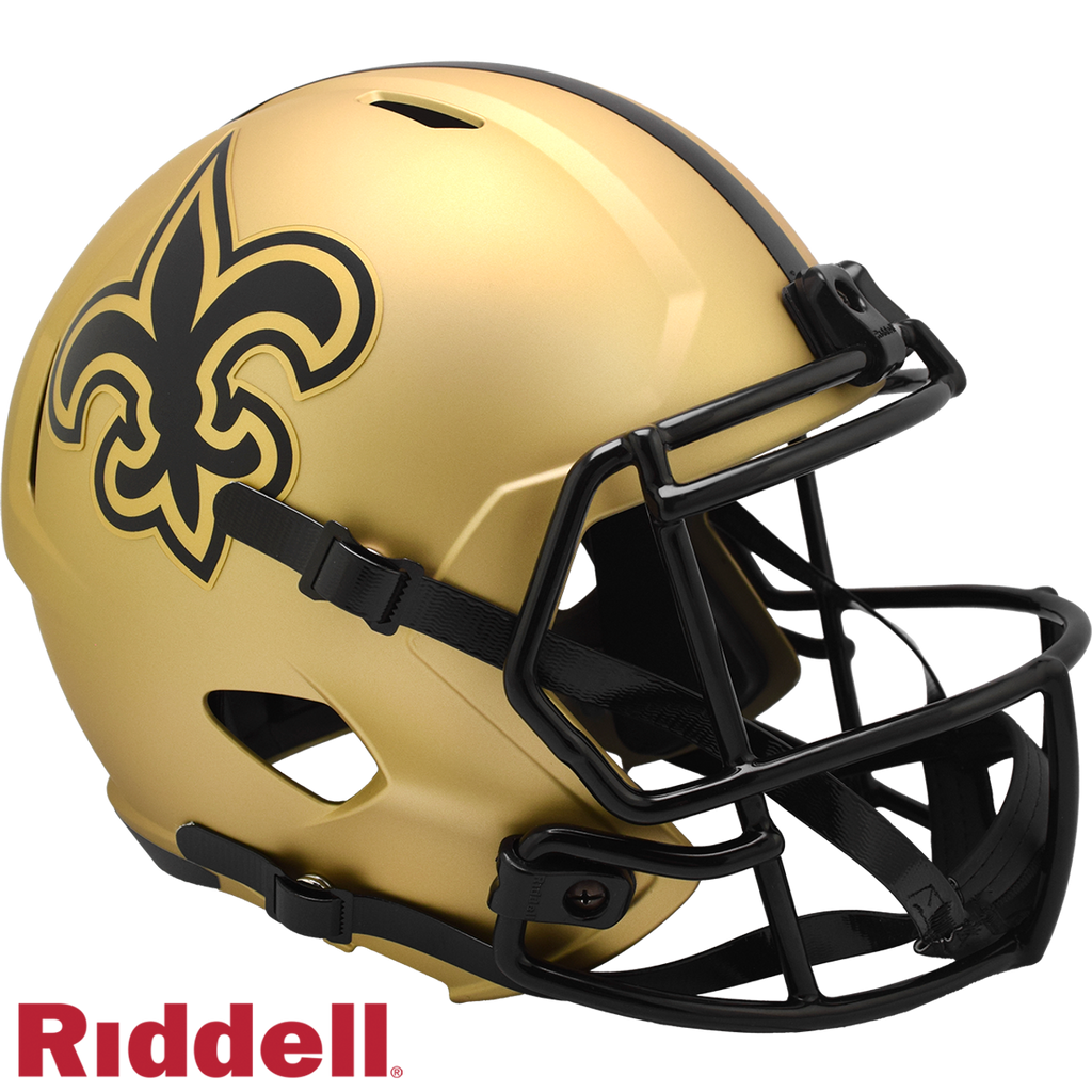 New Orleans Saints Helmet Riddell Replica Full Size Speed Style Rave Alternate