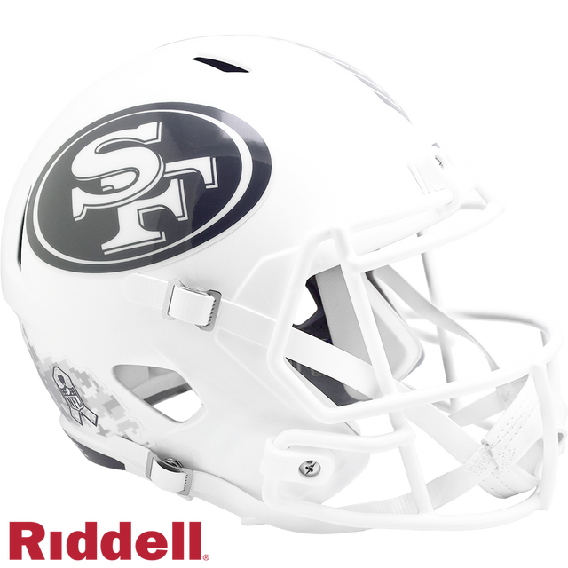 San Francisco 49ers Helmet Riddell Replica Full Size Speed Style Salute To Service 2024