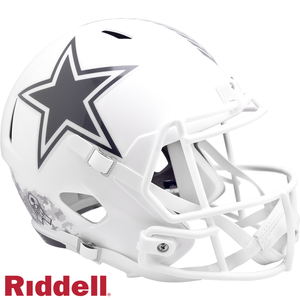 Dallas Cowboys Helmet Riddell Replica Full Size Speed Style Salute To Service 2024