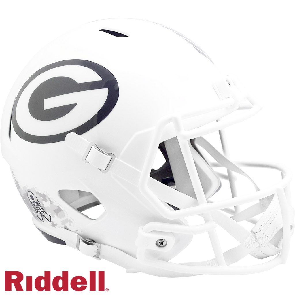 Green Bay Packers Helmet Riddell Replica Full Size Speed Style Salute To Service 2024