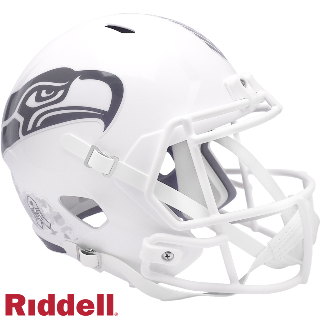 Seattle Seahawks Helmet Riddell Replica Full Size Speed Style Salute To Service 2024