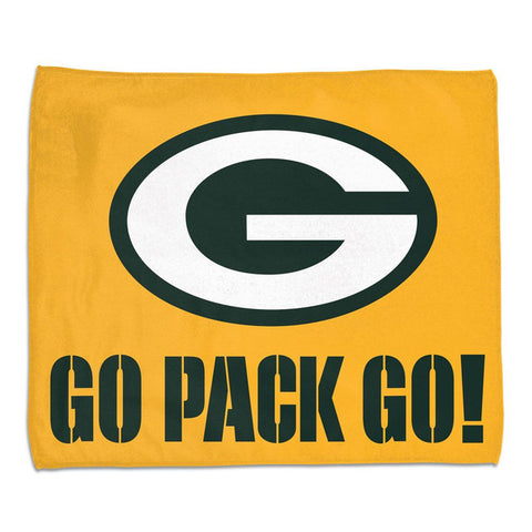 Green Bay Packers Towel 15x18 Rally Style Full Color