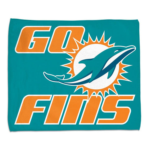 Miami Dolphins Towel 15x18 Rally Style Full Color