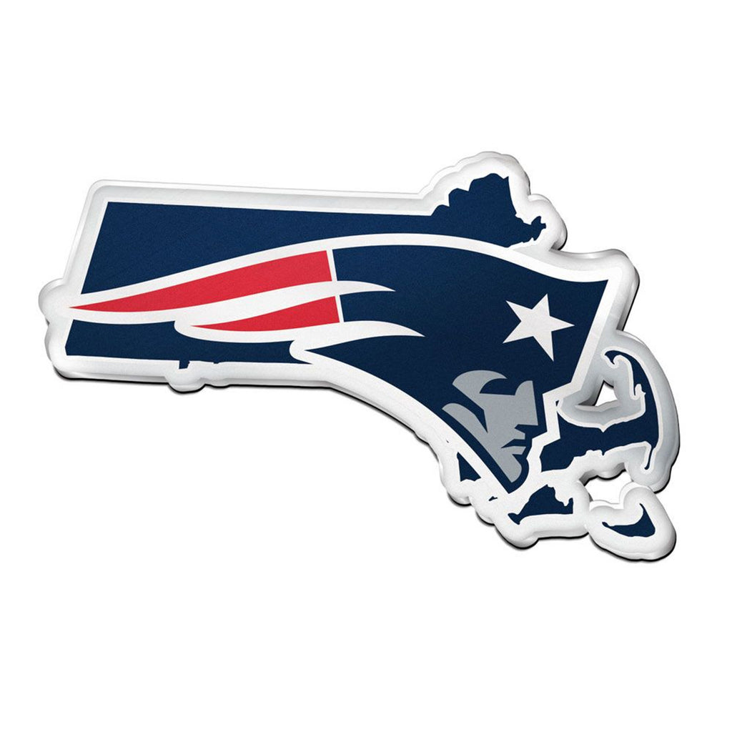 New England Patriots Auto Emblem Acrylic State Shape - Special Order