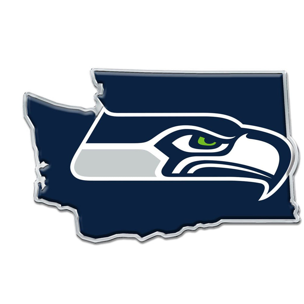 Seattle Seahawks Auto Emblem Acrylic State Shape - Special Order