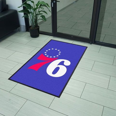 Philadelphia 76ers 3X5 High-Traffic Mat with Durable Rubber Backing