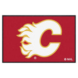Calgary Flames 4X6 High-Traffic Mat with Durable Rubber Backing