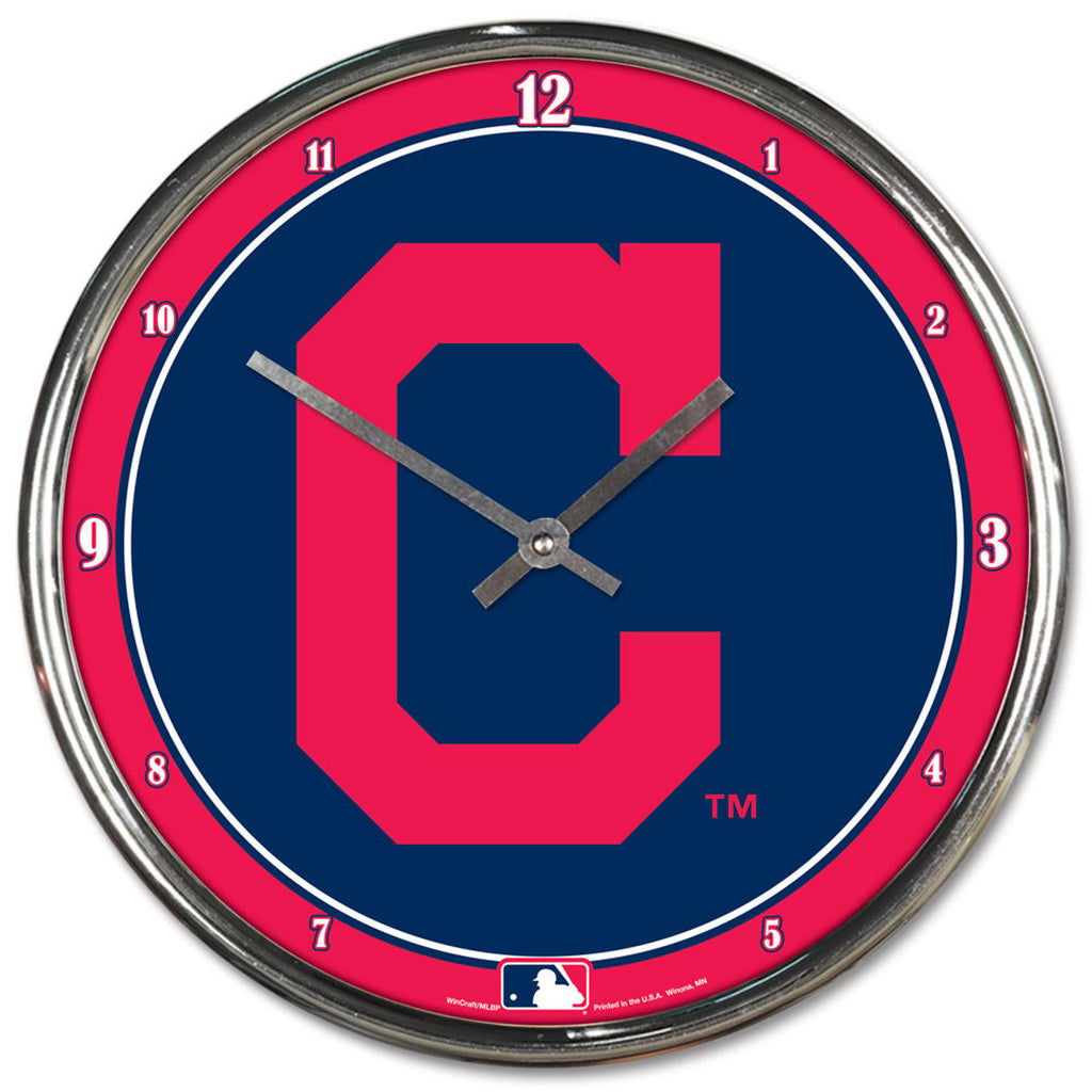 Cleveland Guardians Clock Round Wall Style Chrome