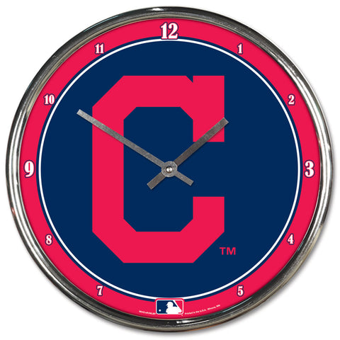 Cleveland Guardians Clock Round Wall Style Chrome