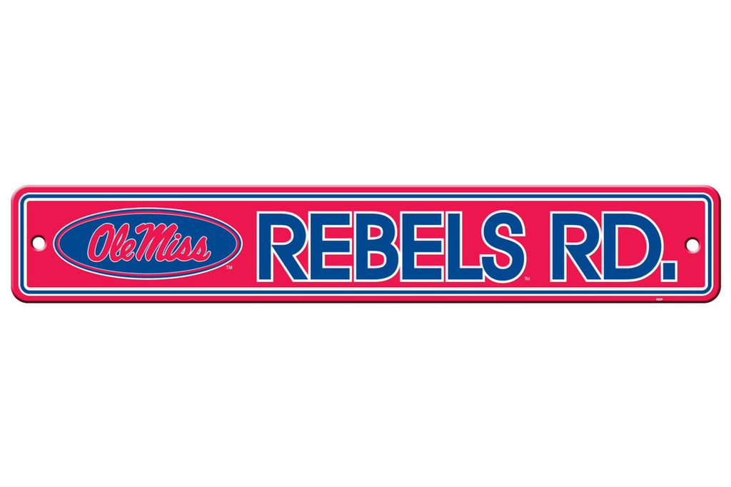 Mississippi Rebels Sign 4x24 Plastic Street Style - Special Order