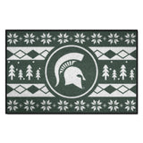 Michigan State Spartans Holiday Sweater Starter Mat Accent Rug - 19in. x 30in.