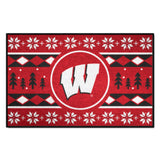 Wisconsin Badgers Holiday Sweater Starter Mat Accent Rug - 19in. x 30in.