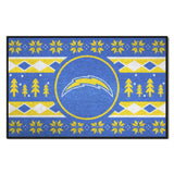 Los Angeles Chargers Holiday Sweater Starter Mat Accent Rug - 19in. x 30in.