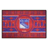 New York Rangers Holiday Sweater Starter Mat Accent Rug - 19in. x 30in.