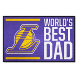 Los Angeles Lakers Starter Mat Accent Rug - 19in. x 30in. World's Best Dad Starter Mat