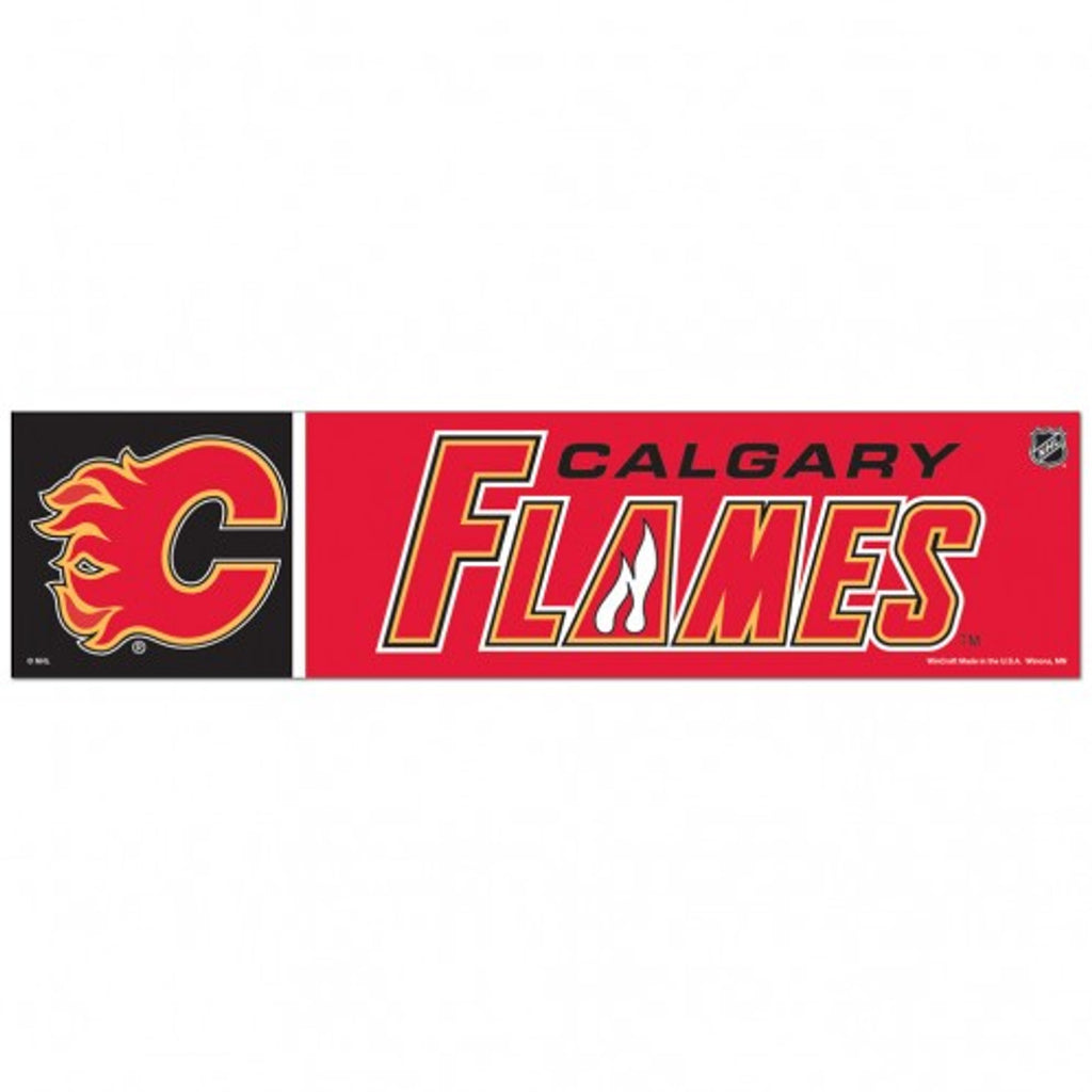 Calgary Flames Decal 3x12 Bumper Strip Style - Special Order